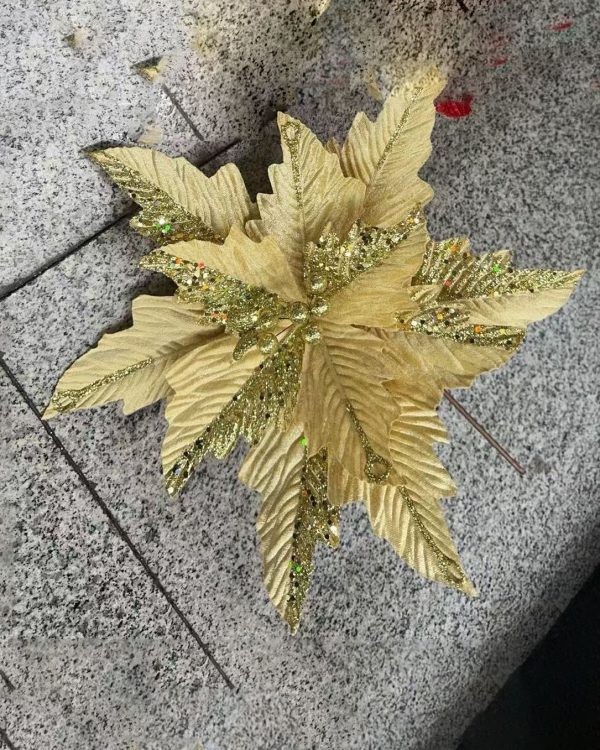 GLITTER POINSETTIA FLOWERS