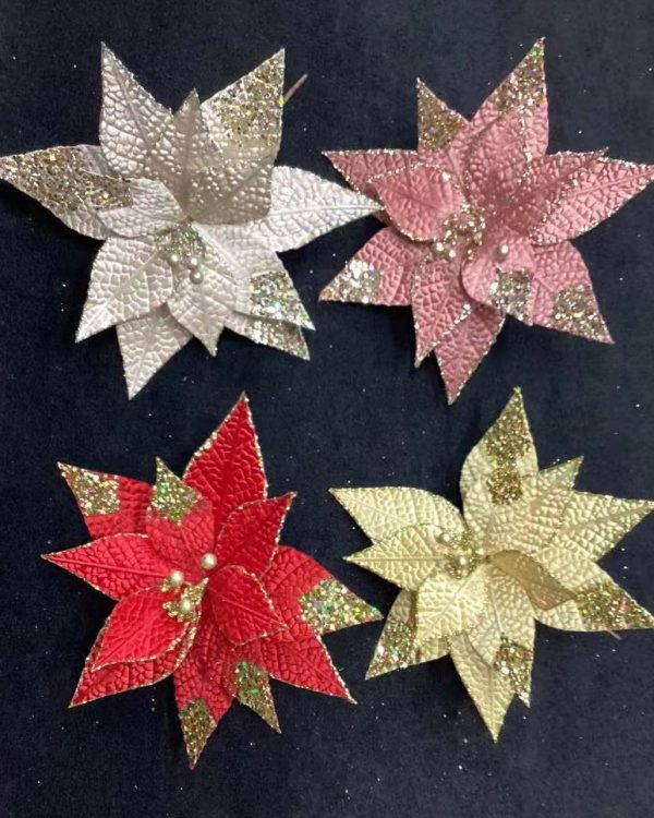 GLITTER POISETTIA FLOWER