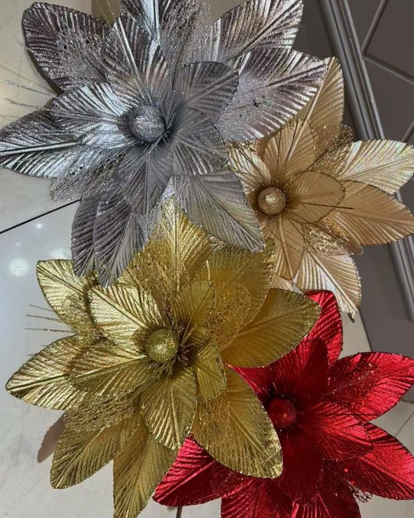 GLITTER POINSETTA FLOWERS