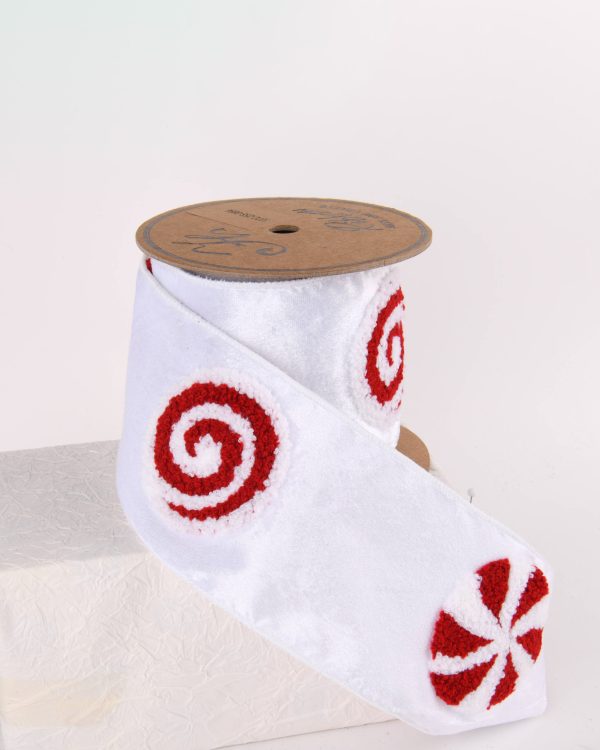 WHITE RIBBON WITH VELVET LAMINATION