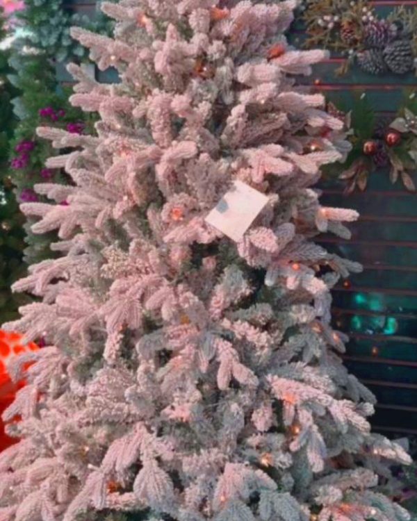 Snow flocked Christmas tree